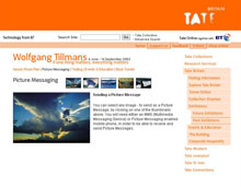 Tate Britain, web page for Wolfgang Tillmans exhibition, 2003